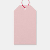 Roze aardbei bessen zoete gingham Baby shower Cadeaulabel (Achterkant)
