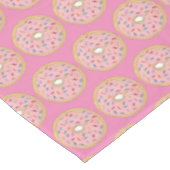 Roze aardbei, bevroren Doughnut Donut Sprinkles Tafelkleed (Gekanteld)