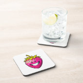 Roze aardbei bier onderzetter (Rechterzijde)