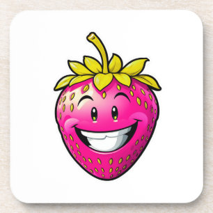 Roze aardbei bier onderzetter