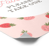 Roze Aardbei Birthday Party Favors Sign Poster (Hoek)