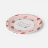 Roze aardbei Birthday Party Papieren Bordje (Gekanteld)