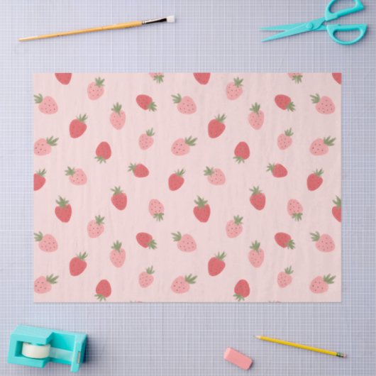 Roze aardbei Birthday Party Tissuepapier (Craft)