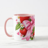 Roze aardbei bloem mok | Cute cadeau voor haar (Links)