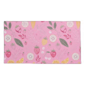 Roze aardbei & bloemenkoning Size kussensloop (Achterkant)