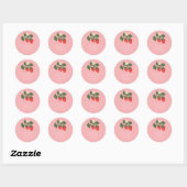Roze Aardbei Boho Vrijgezellenfeest Custom Ronde Sticker (Vel)