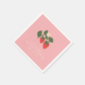  Roze Aardbei Boho Vrijgezellenfeest Custom Servet (Hoek)