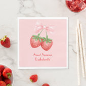 roze aardbei bruidsdouche servet (Insitu)