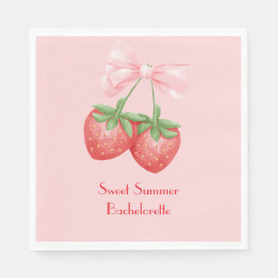 roze aardbei bruidsdouche servet