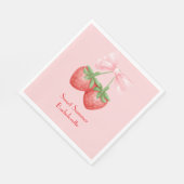 roze aardbei bruidsdouche servet (Hoek)