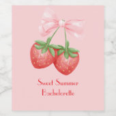 roze aardbei bruiloftsborrel wijn etiket (Enkel label)