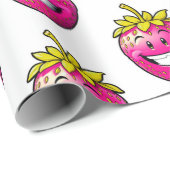 Roze aardbei cadeaupapier (Rol Hoek)