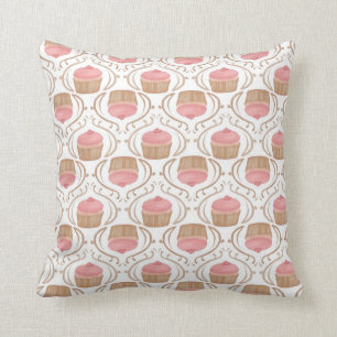 Roze aardbei Champagne Cupcake Pillow Kussen