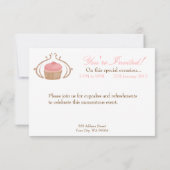 Roze aardbei Champagne Cupcakes Invitation Kaart (Achterkant)