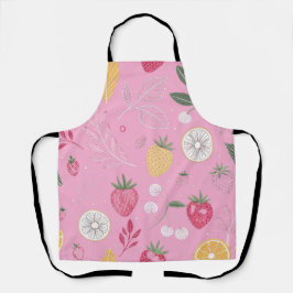 "Roze Aardbei Citrus Bloemenschort  Schort