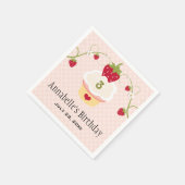 Roze Aardbei Cupcake verjaardagsfeestje elke leeft Servet (Hoek)