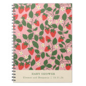 Roze Aardbei Custom Baby shower Planner Notitieboek (Voorkant)