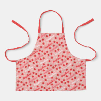 Roze Aardbei Custom Naam Meisjes Schort
