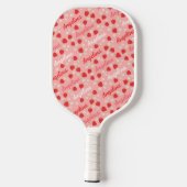 Roze Aardbei Custom Name Schattige Pickleball Paddle (Achterkant)