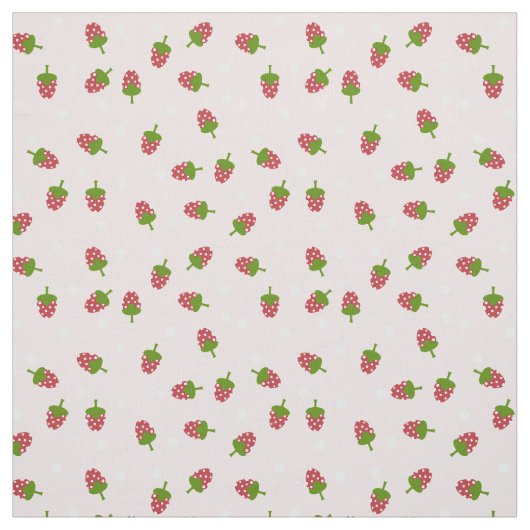 Roze aardbei Cute Pattern Kawaii Girly Stof (Swatch)