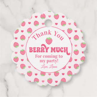 Roze Aardbei Dank Je Berry Veel Verjaardag Bedankjes Labels