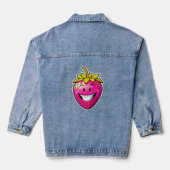 Roze aardbei denim jacket (Achterkant)