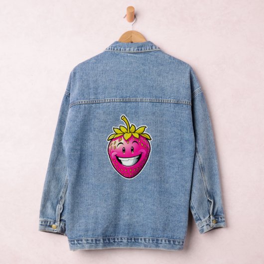Roze aardbei denim jacket (Hangar)