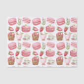 Roze Aardbei Dessert Patroon Tissuepapier (Voorkant)