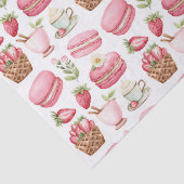 Roze Aardbei Dessert Patroon Tissuepapier (Detail)