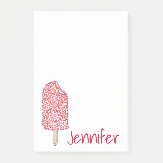 Roze aardbei Eclair Ice Cream Popsicle Post-its Post-it® Notes (Voorkant)