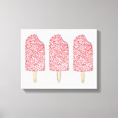 Roze aardbei Eclair Popsicles Popsicles Art Canvas Afdruk (Voorkant)