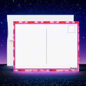 Roze Aardbei Eerste Verjaardagsuitnodiging Briefkaart