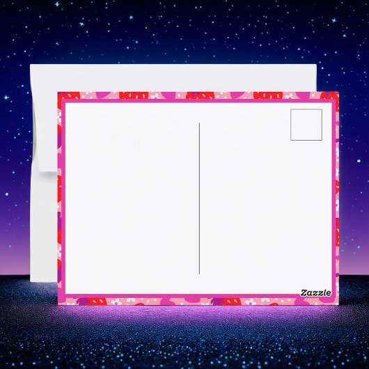 Roze Aardbei Eerste Verjaardagsuitnodiging Briefkaart