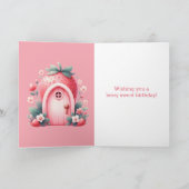 Roze Aardbei Fairy Berry Verjaardag Dochter Kaart (Binnen)