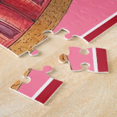 Roze aardbei Fraisier Cake French Pastry Chef Legpuzzel (Zijkant)