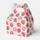 Roze Aardbei Fruit Patroon Bedankdoosjes (Achterkant)