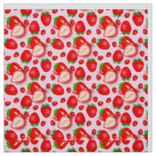 Roze aardbei fruit thema stof