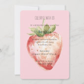 Roze Aardbei Fruit Verjaardag Kaart (Voorkant)