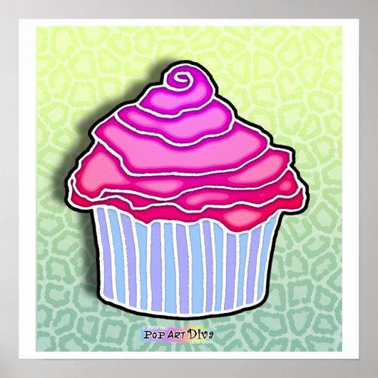 Roze aardbei, gebrand door BLUE CUPCAKE POSTER (Voorkant)