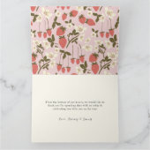 Roze Aardbei Gevouwen Dank je Kaart (Binnen)