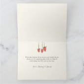 Roze Aardbei Gevouwen Dank je Kaart (Binnen)