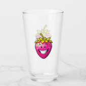 Roze aardbei glas (Achterkant)
