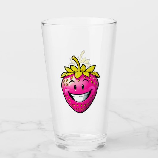 Roze aardbei glas (Voorkant)