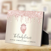 Roze aardbei Glitter Drift Gold Dessert Sweets Fotoplaat