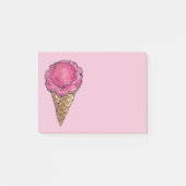 Roze aardbei Ice Cream Cone Post it Post-it® Notes (Voorkant)