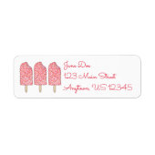 Roze aardbei Ice Cream Eclair Popsicles Etikels Etiket (Voorkant)