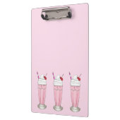 Roze aardbei Ice Cream Shake Milkshake Dessert Klembord (Links)