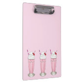 Roze aardbei Ice Cream Shake Milkshake Dessert Klembord (Rechts)