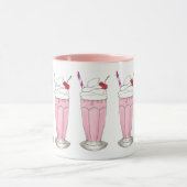 Roze aardbei Ice Cream Shake Milkshake Dessert Mok (Midden)