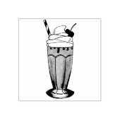 Roze aardbei Ice Cream Shake Milkshake Dessert Rubberstempel (Afrduk)